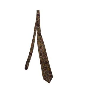 Villa Bugatti Mens Gold Paisley Silk Necktie Italian Made